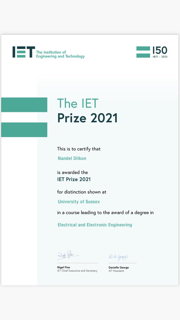 MikeDeee1's tweet photo. Thank you to @TheIET, @SussexUni and @EngInfSussex for the wonderful award😍! This will live forever in my memory💯. https://t.co/VdVp24drWg