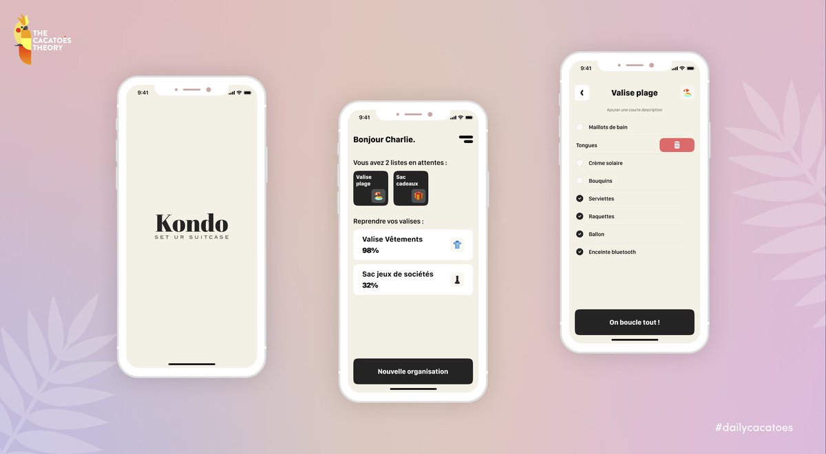 avdesignr's tweet photo. Et voilà finalement le #Daily31 ! Le brief le plus complet demandé des 31, une application mobile pour aider à faire ses valises. L'animation, juste en dessous.
La petite conclusion du cahier de vacances arrive juste après 🙂
#DailyCacatoes #DailyUI #UI https://t.co/iCpIGTMi8p