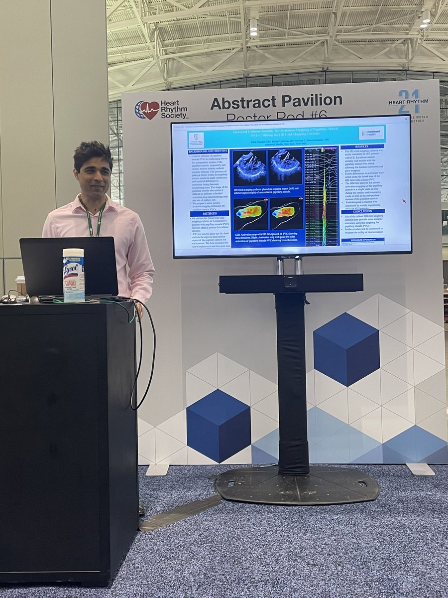 Our recent Northwell EP Fellow @mondaymornECG presenting our work “Increased Catheter Stability For Activation Mapping Of Papillary Muscle Pvcs Utilizing The Abbott Hd Grid Mapping Catheter” at #HRS2021 #EPeeps #HDGrid @AbbottCardio