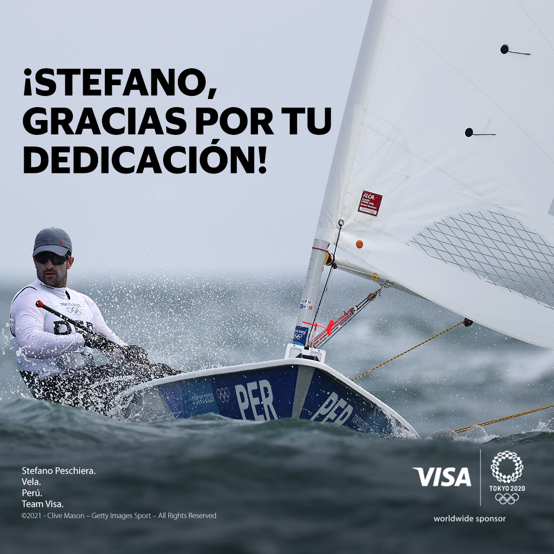 Gracias por llevar la bandera de Perú tan lejos, <a href="/StefanoPeschier/">Stefano Peschiera</a>. 🇵🇪 
Estamos orgullosos que seas parte del #TeamVisa y de tu participación en los Juegos Olímpicos #Tokyo2020. #StrongerTogether
