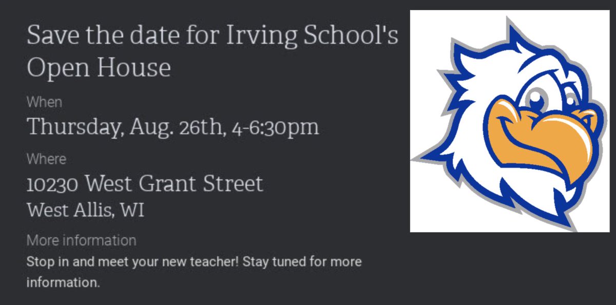 Save the Date Irving Families! 

Click below for the 2021-2022 School Supply List
docs.google.com/document/d/1Pk…
