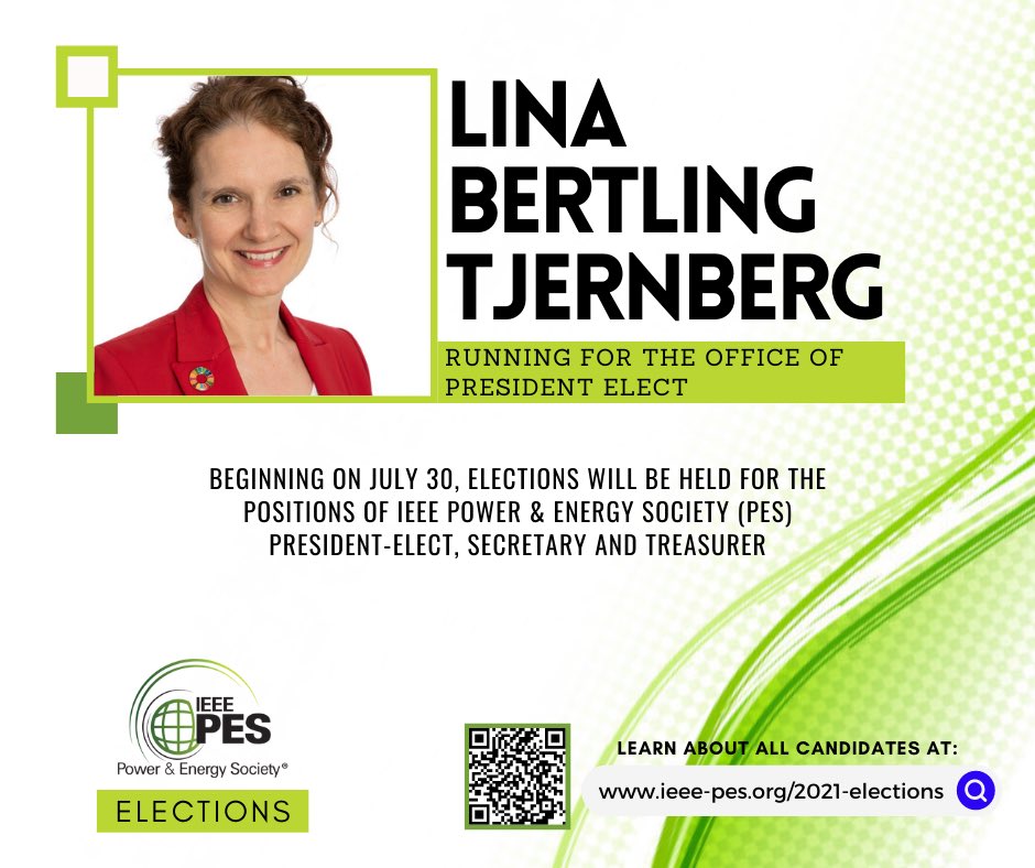 The ⁦<a href="/ieee_pes/">IEEE Power & Energy Society</a>⁩ are calling members to give their votes.  I am honored being nominated as one of the candidates for President elect. Information about all candidates are here: ieee-pes.org/2021-elections VOTE NOW at eballot4.votenet.com/IEEE ⁦⁩ ⁦<a href="/KTHuniversity/">KTH Royal Institute of Technology</a>⁩