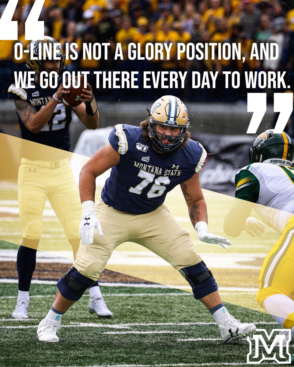 MSUBobcats_FB's tweet photo. Proud to have these two wearing the Blue and Gold! A few memorable quotes from @BigSkyConf Media Day! 

#BobcatBuilt https://t.co/gZYIblRx4N