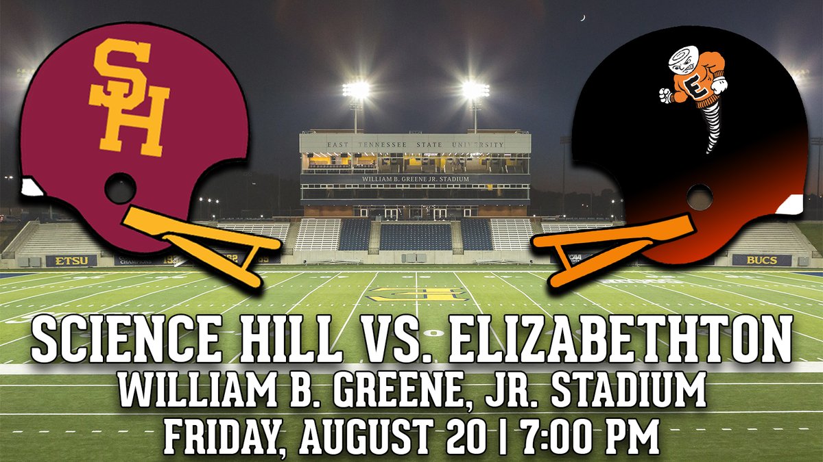 The August 20 football game between Science Hill and Elizabethton will take place at William B. Greene, Jr. Stadium on the campus of East Tennessee State University. For more information please visit - jcschools.org/13/news/228