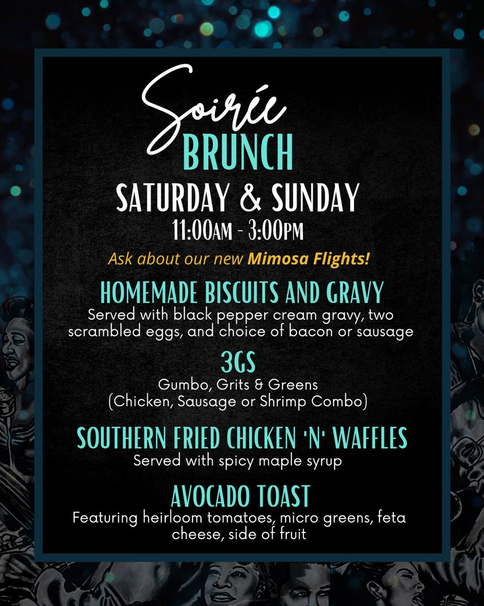 soireecoffeebar's tweet photo. Making brunch plans this weekend? Spend it with us! 🍽☺️

Good eats, live music and more!
Beginning at 11am. https://t.co/NytDisTYb7