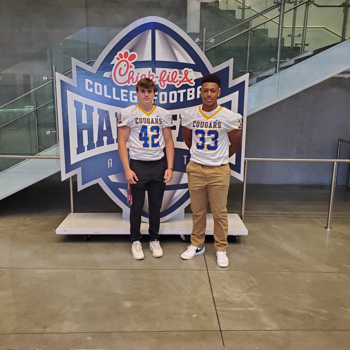 CoachMaloneFB's tweet photo. Thank you @FultonAD_crafts and his staff, the FCBOE and everyone who made this event possible for the Fulton County Schools Football Media Day!
Thank you @lawton_cox, Caden Jackson, @cshort1522, @Cougar_Captain for representing @HoochHappenings
#BuildingRealMen
#HoochFamily https://t.co/EcK2A7ndt6