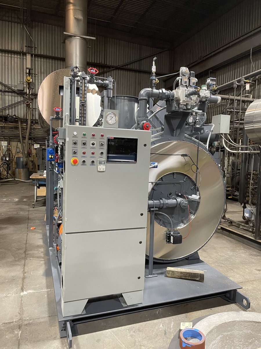 450 BHP high pressure steam boiler, getting the final touches ready for test firing at the factory.  The Vapor Power steam generator design allows for rapid steam generation with 99%+ quality dry steam with no waterside explosion risk #VaporPower #Boiler #VaporPowerBoiler https://t.co/gEVbmNFz69