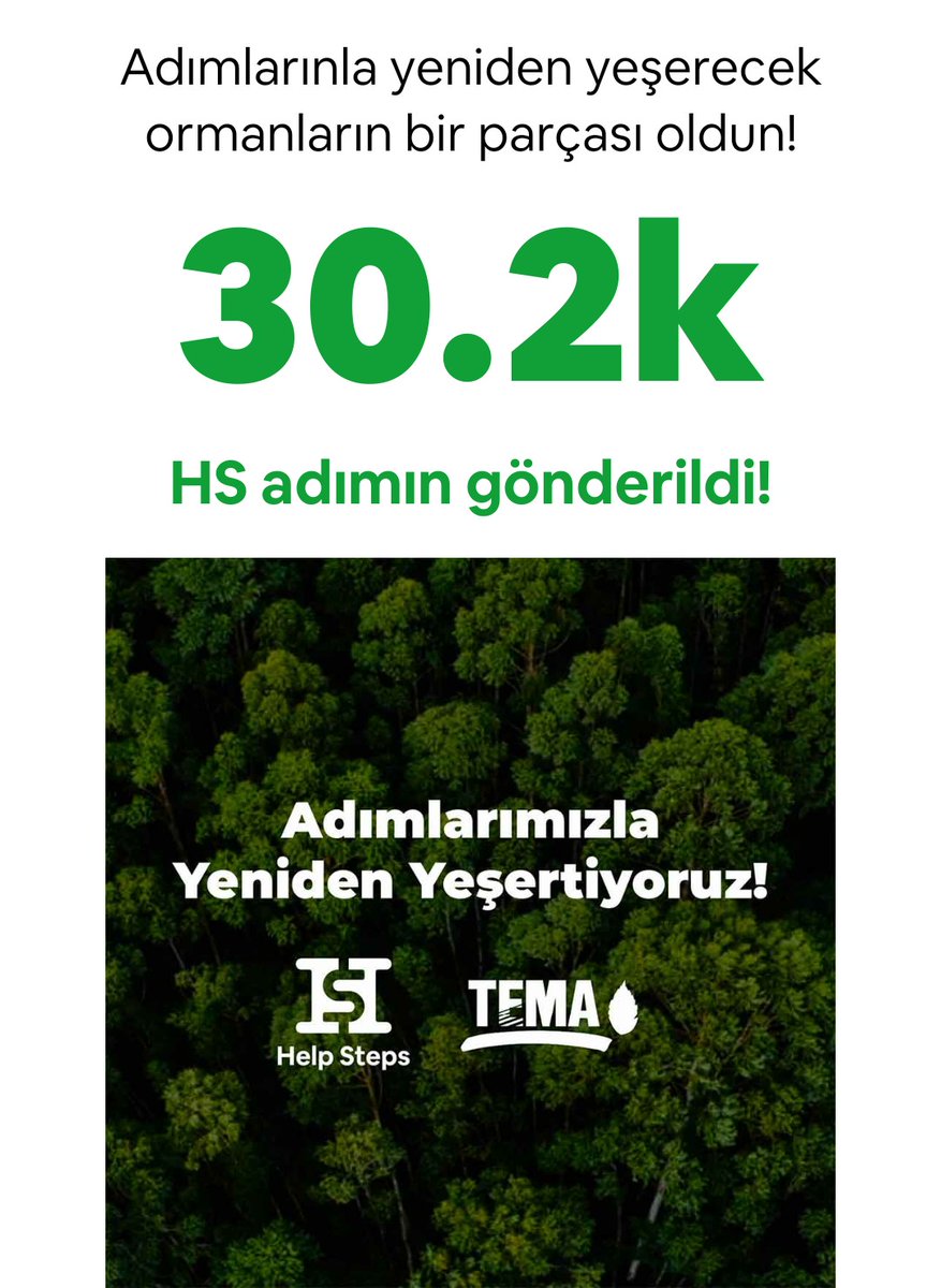Emine Aydemir Arıç (@emine_aric) on Twitter photo Adımlarımla yeniden yeşerecek ormanların bir parçası oldum. Sen de adımlarınla TEMA Vakfı’na destek olabilirsin! #YenidenYeşerteceğiz <a href="/helpstepsapp/">Help Steps Official</a> <a href="/temavakfi/">TEMA Vakfı</a> Adımlarımla yeniden yeşerecek ormanların bir parçası oldum. Sen de adımlarınla TEMA Vakfı’na destek olabilirsin! #YenidenYeşerteceğiz <a href="/helpstepsapp/">Help Steps Official</a> <a href="/temavakfi/">TEMA Vakfı</a>