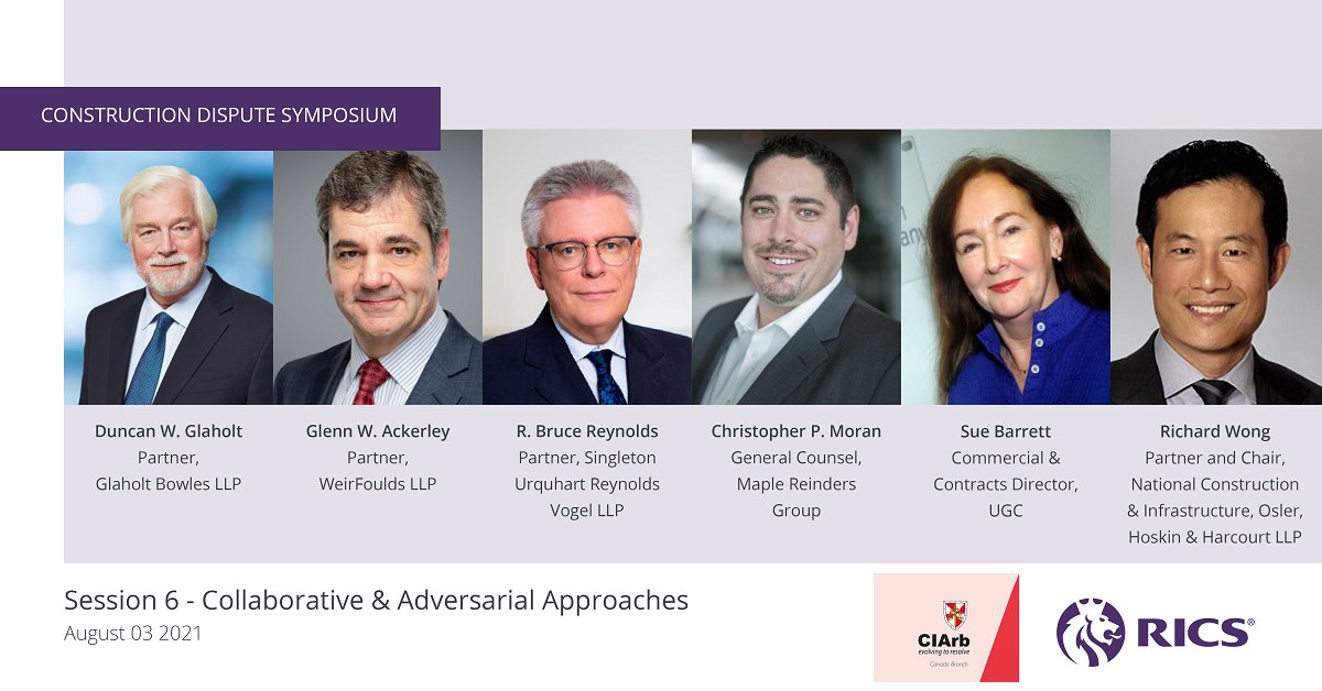 What's happening next Tuesday? The 6th and FINAL session of the Construction Dispute Symposium Series! 

Join us for a recap on development of emerging trends and resolution via collaborative and adversarial approaches.

It's your last chance to sign up! bit.ly/3bF4987