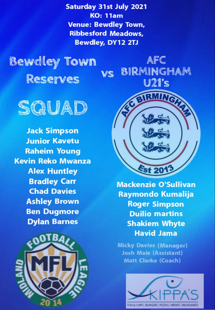 Back at it tomorrow morning Vs mfl reserve side <a href="/BewdleyTownRes/">Bewdley Town Reserves</a> 🔵