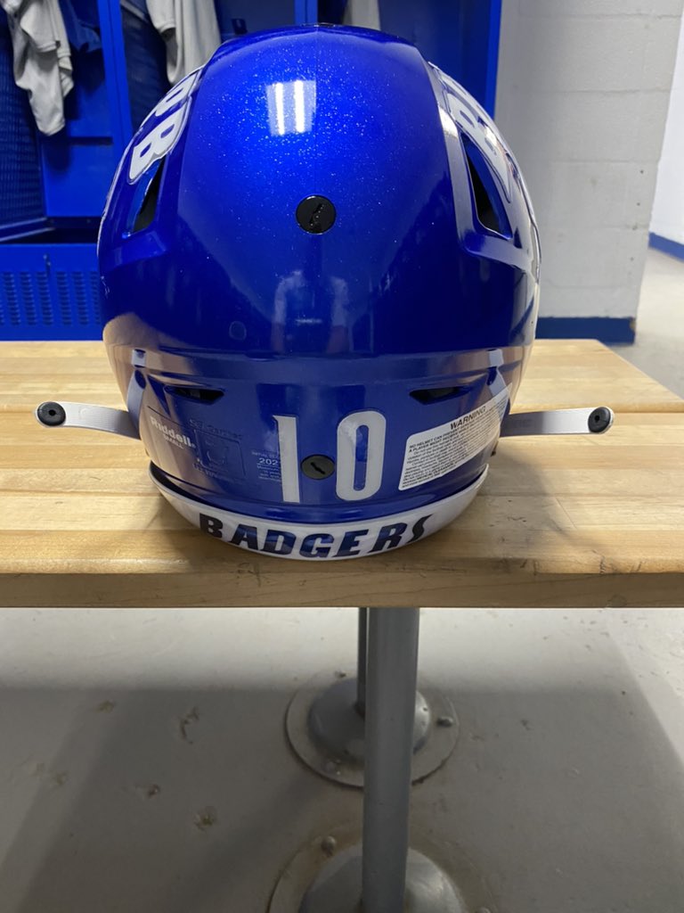 CunninghamSean_'s tweet photo. The BB-PB Badgers will have a new helmet design for the 2021 season! ๐๐ฆก๐ #badgerswagger @AuDesigns @HelmetHs https://t.co/juX8vHM5oK