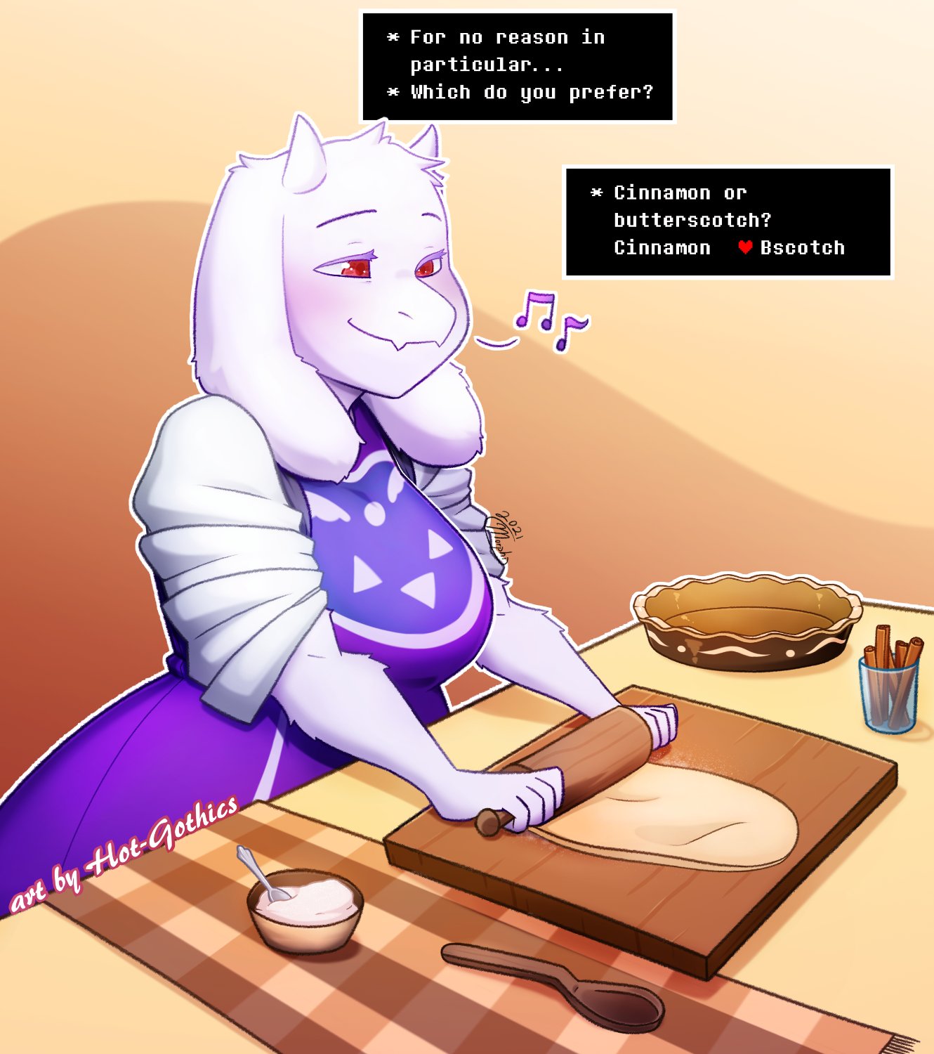Morphi The Dragunny 9 29 Birfmas Cinnamon Or Butterscotch Toriel Baking A Pie Drawn In Stream Today Kinda Surprised That I Haven T Drawn Any Undertale Fanart Until Now Haha I