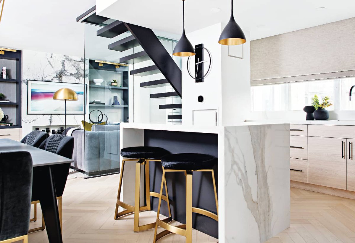 CANADIAN HOME TRENDS CAN YOU TALK ABOUT THE DESIGN AND THE LAYOUT OF THIS LOFT?

MARLA NAZZICONE This two storey loft felt dark and divided prior to the renovation. The main floor consists of a large living space, dining space and kitchen.

canadianhometrends.com/designer-space…