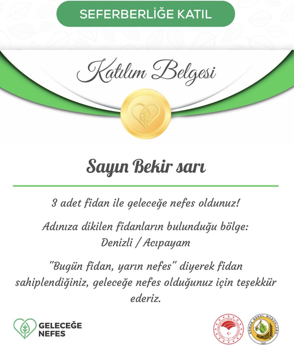 Ersağ ailem bu bir başlangıç olsun. Haydi hep birlikte bu seferberliğe katılalım. Daha sonra Ersağ ormanımızı kuralım.