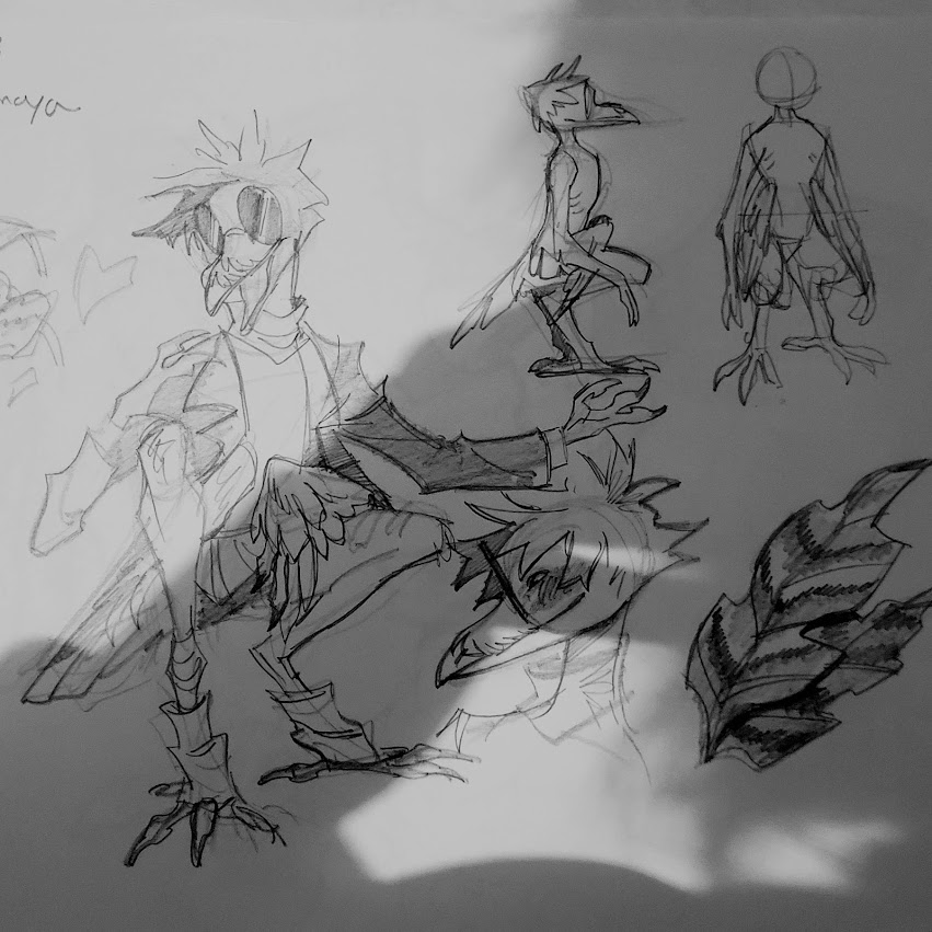 Pencil sketches of the Kalomere pack and Queen Valerie 