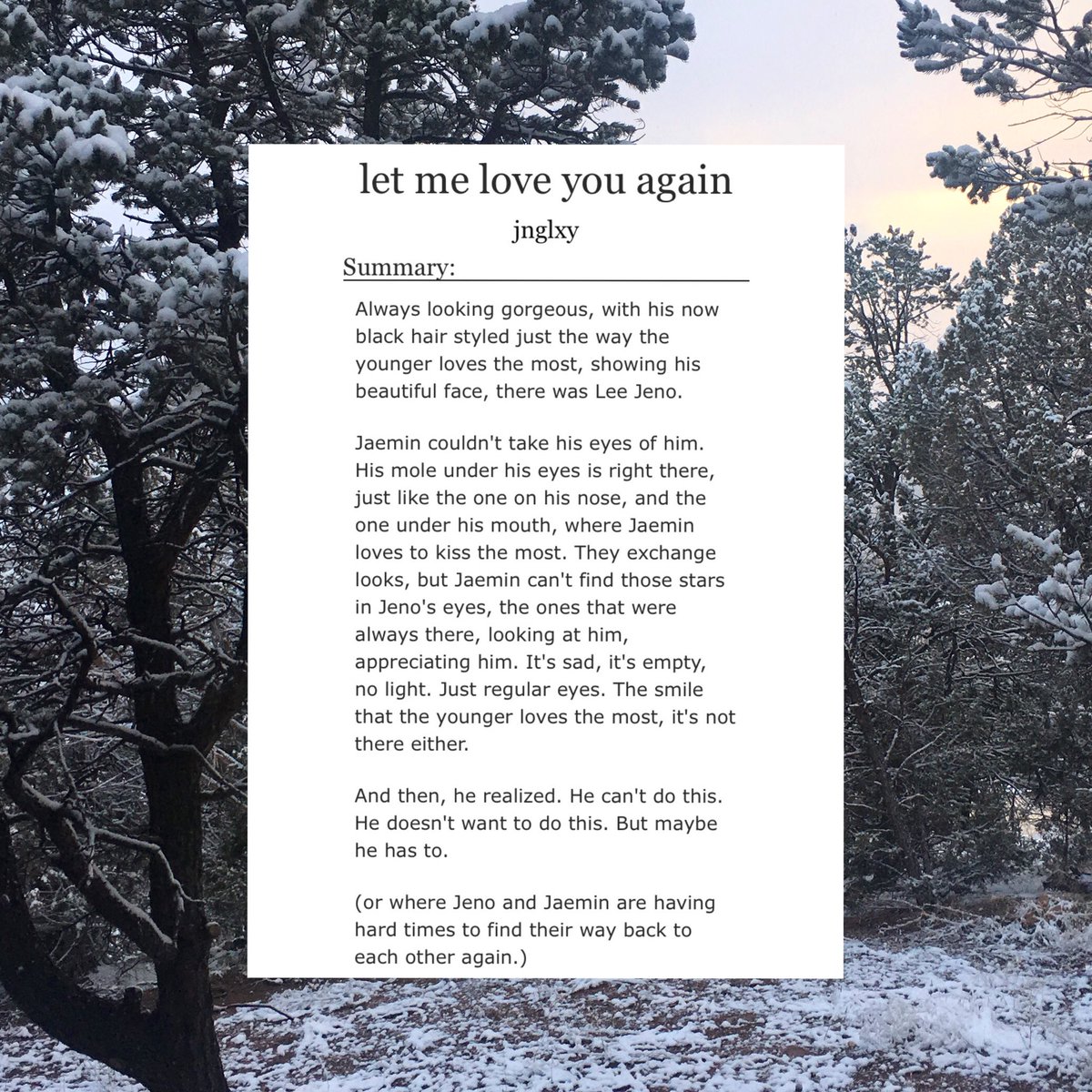 nominfantasy's tweet photo. let me love you again 
 
🌨nomin
🌨7k, rate g
🌨going into divorce process?
🌨trying to manage their sinking marriage situation

https://t.co/HpZreusQDX https://t.co/ilnrkdjUdV