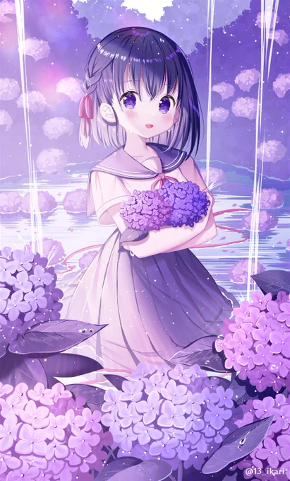 #今月描いた絵を晒そう
今月は涼しげなイラスト多めでした!全部のイラストでメイキング動画も作れて満足! 