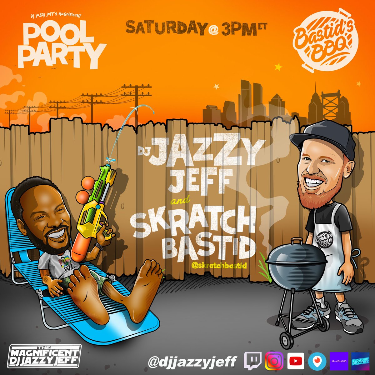 Saturday 3pm….The Magnificent Pool Party &amp; Bastid BBQ come together!!! 3 until we stop!!