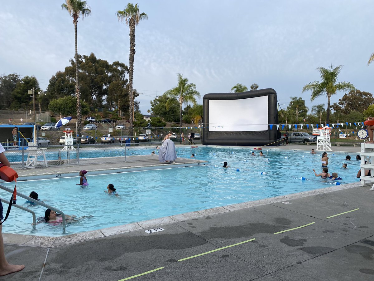 LMparksandrec's tweet photo. The Dive In movie is happening now! Come splash around with Raya and the Last Dragon for this FREE event!
Space is limited so head over now!
Movies in the Park will continue this summer at MacArthur Park on Aug 13 and La Mesita Park on Sept 24!
#LaMesaParks
#LivableLaMesa https://t.co/g22gTVuPeh