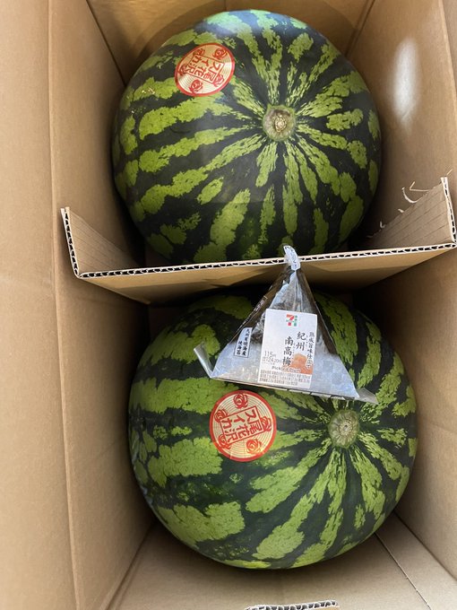 1 pic. レベチな尾花沢西瓜届いた
豊作すぎるんご

I just received dreadfully huge Obanazawa watermelon. https://t.co/z5aJ