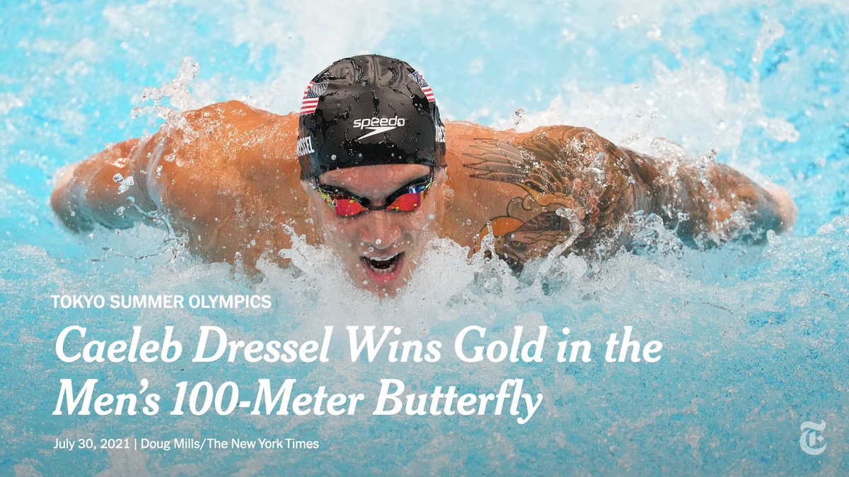 Caeleb Dressel of the U.S. won his third gold medal in #Tokyo2020, beating his own world record in the 100-meter butterfly. nyti.ms/3icVVaY