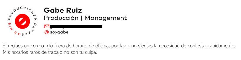 soy_gabe's tweet photo. Vi una firma de correo similar hace rato y me gustó la idea. Hoy la empecé a usar como un gesto de respeto al tiempo ajeno, pero mayormente para felicitarme a mi misma por ser tan respetuosa. #Humildad https://t.co/AxfRmHLiZg
