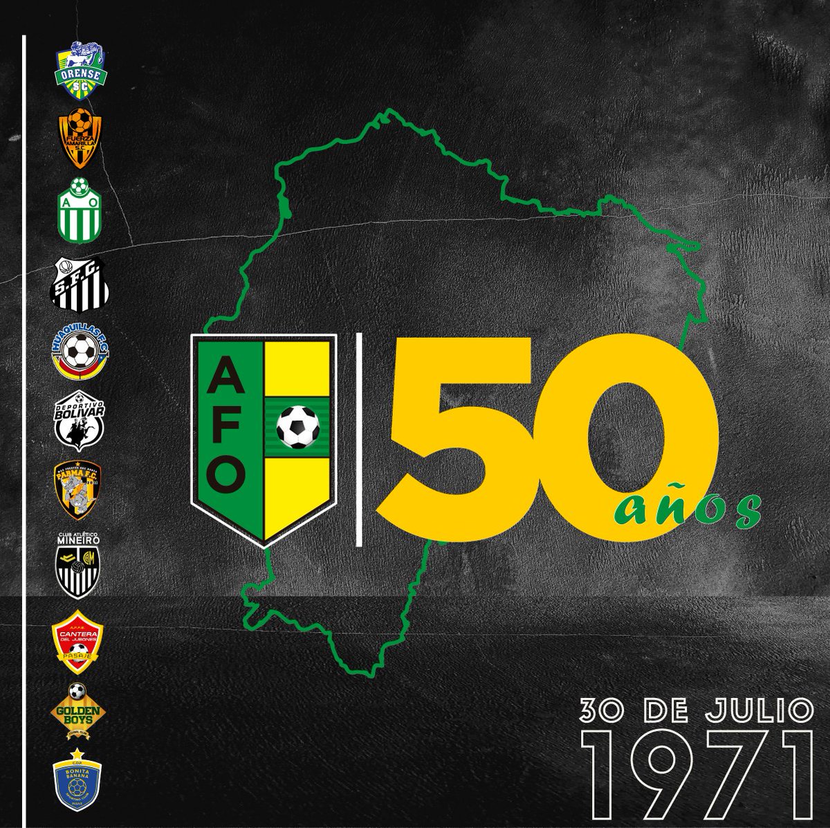 #ASCENSONACIONAL <a href="/FEFecuador/">FEF 🇪🇨</a>
¡Vamos "Depor"!
A celebrar el aniversario de la <a href="/AsoFutbolElOroo/">Asociación de Fútbol Profesional de El Oro</a> con un triunfo mañana.
Deportivo Bolívar vs <a href="/SGuabeno/">SANTOS FC. EL ÍDOLO GUABEÑO</a> 
⚪🔵🔴
⚃⚂⚀#CaminoalZonal