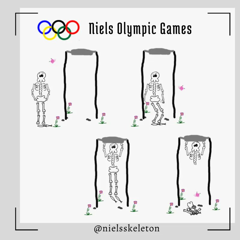 nielsskeleton's tweet image. Watching the Olympics has been my life these past few days. But I'm clearly not cut out for the games myself. 💀☠️ What's your favorite sport?? #nielsskeleton #skeleton #skeletonhumor #skeletonart #olympicgames #olympics #tokyo2021 #olympiad