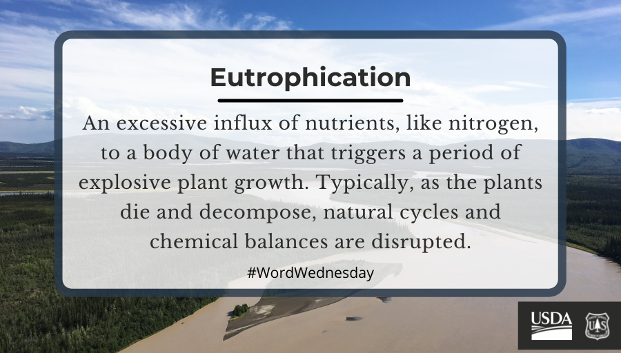 We're breaking down scientific terms commonly used at the station - one by one. Today's word is eutrophication. #WordWednesday #WaterQualityMonth