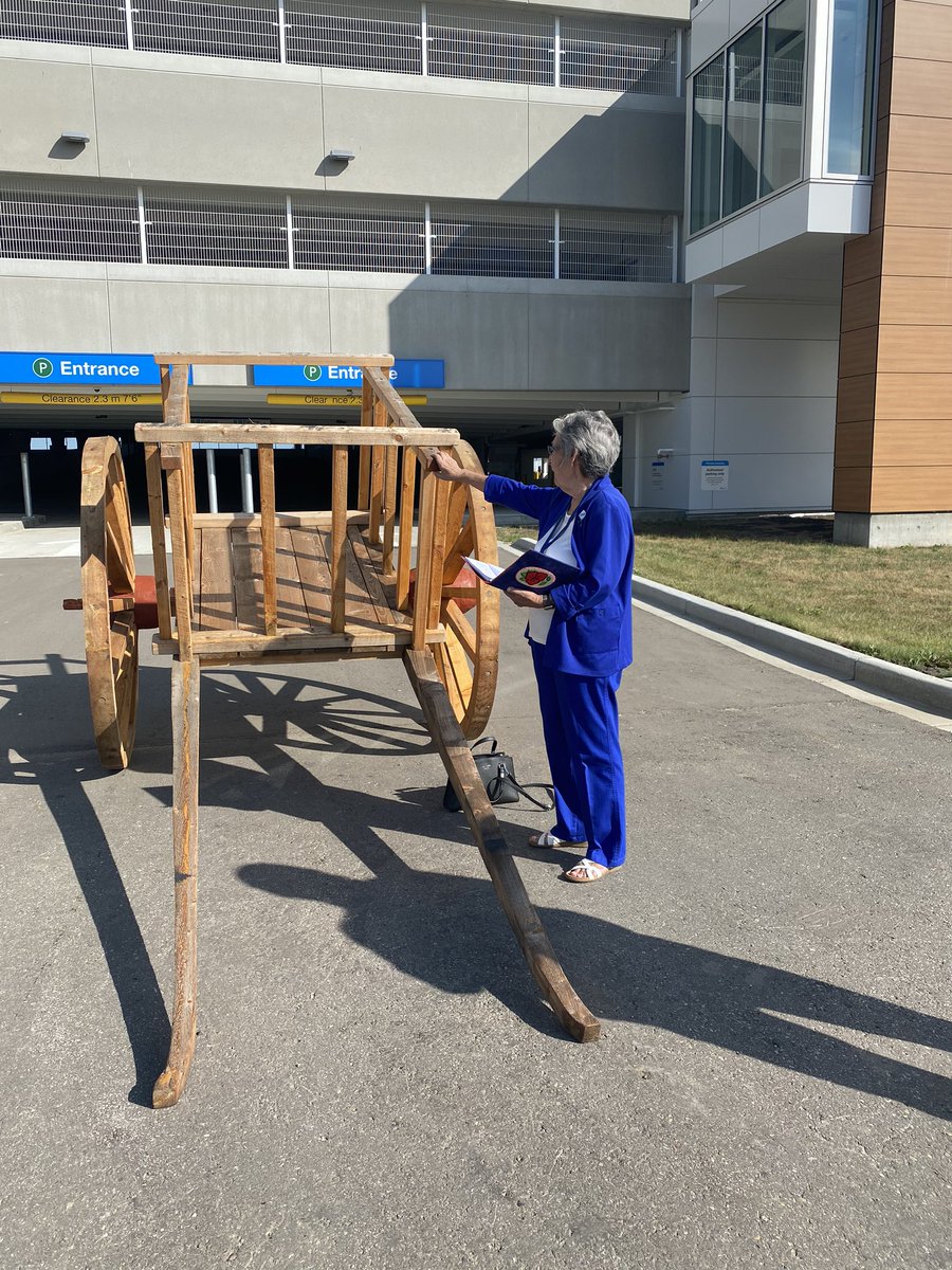 Today we marked an important milestone in our #reconciliation journey. A Red River Cart for our new hospital. Thanks to the partnership of our Indigenous Engagement Committee as we work to reflect Indigenous voices and culture within our hospital space and beyond. #gpab