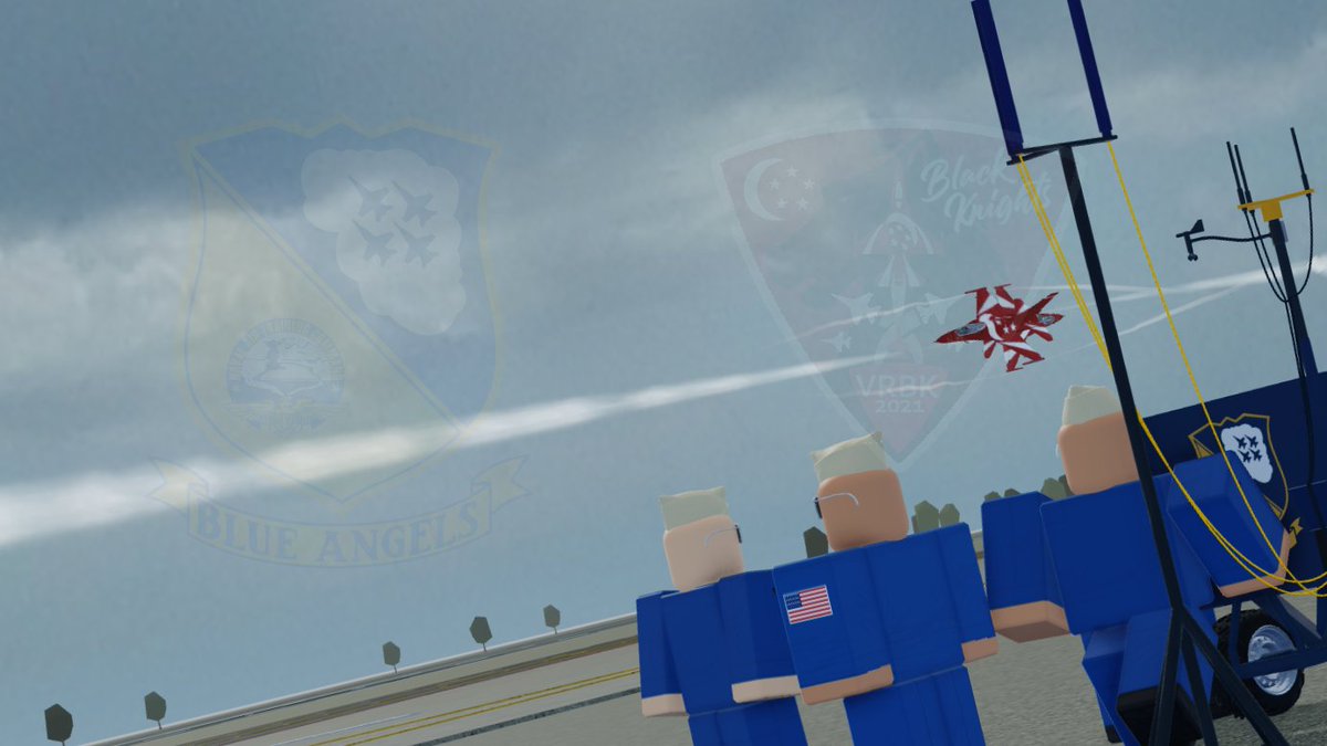 VRBK_2022's tweet photo. Had a blast performing with @RobloxNavyBlue1 on Tengah Air Base! We also thank the Staff @lmdair for watching our performance, and we hope you enjoyed our display! See you at Oshkosh Airshow! https://t.co/kfqYirXdQO