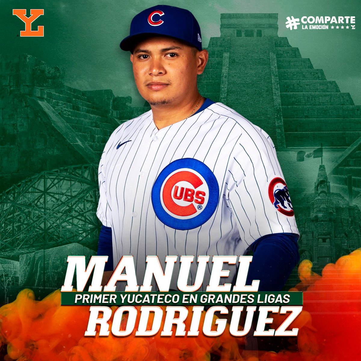 leonesdeyucatan's tweet photo. 🚨¡Día histórico! Yucateco a Grandes Ligas🚨

El pitcher @manrod_77 🇲🇽, nacido en Umán hace 24 años y desarrollado por @leonesdeyucatan, es llamado al equipo titular de los @Cubs para ser el primer yucateco en llegar a @LasMayores 🦁⚾️🎉

#ComparteLaEmoción #MexicanoEnMLB https://t.co/M9m3q9tro4