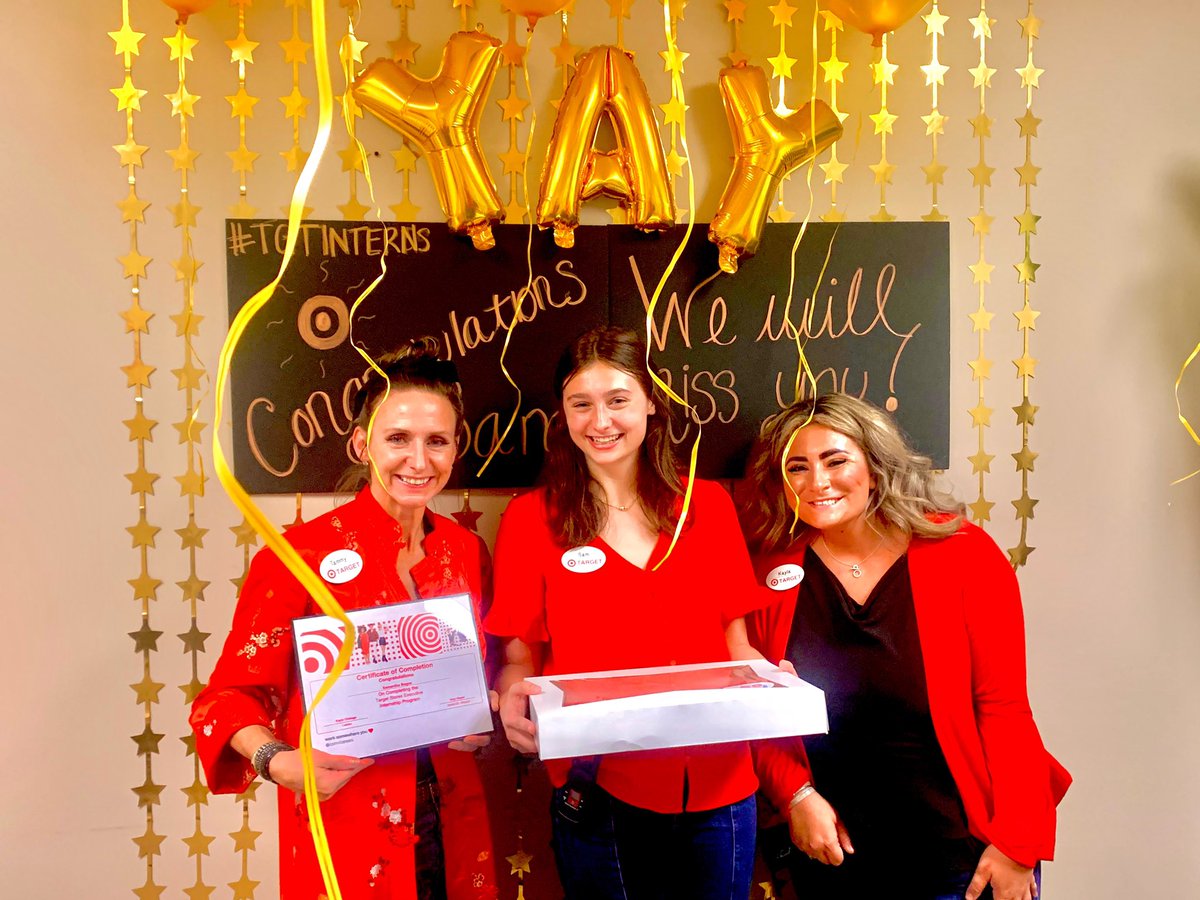 Happy Intern Graduation Day @sbogue13!!!!!!! We are so proud of you and your leadership. It has been an honor to have you in our store for these past 8 Weeks!! Cannot wait to see your career take off! 🎯#BiddoisBomb 
#TGTInterns #worksomewhereyou❤️ 

  <a href="/GeraldoLuna6/">Geraldo Luna</a> <a href="/GregPare1/">Greg Pare</a>