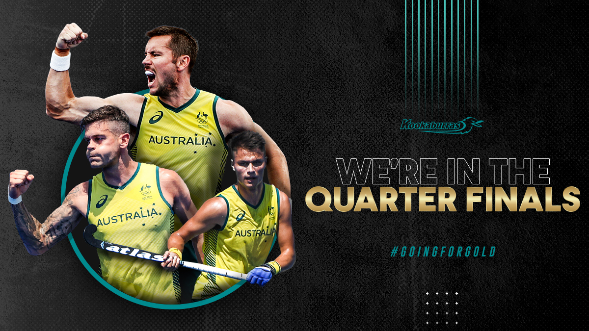 We're through to the Quarter Finals! We take on the Netherlands tomorrow at 1pm AEST as our #Tokyo2020 campaign continues! @AUSOlympicTeam @FIH_Hockey @7olympics #TokyoTogether #HockeyInvites #PrideoftheKookas