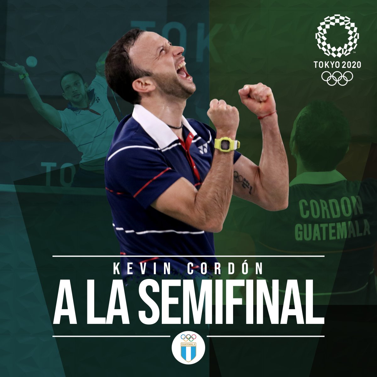 🎉🇬🇹💙 ¡Histórico! ¡Kevin Cordón a las semifinales en el #RetoTokyo! 🎉🇬🇹💙

👏 🏸 El badmintonista guatemalteco venció al surcoreano Heo Kwang-hee, con parciales de 21-13 y 21-18.

⚠️ La semifinal se jugará el sábado, a partir de las 22:00 horas de Guatemala.