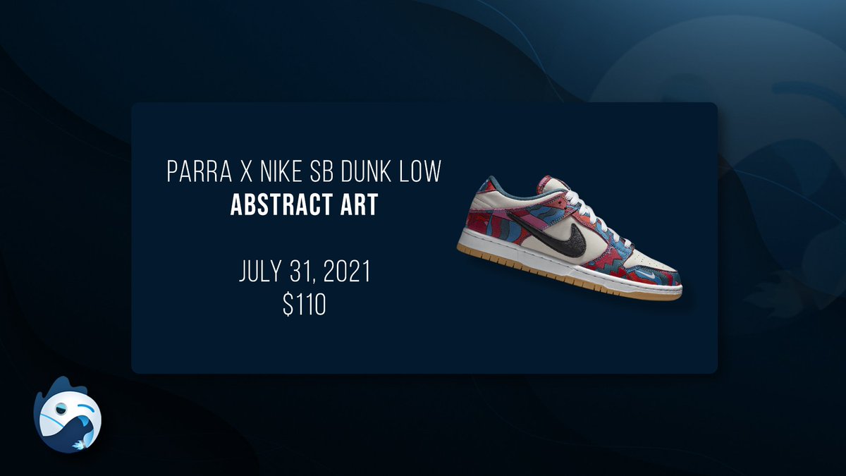 The highly anticipated Nike SB Dunk Low x Parra 'Abstract Art' releases tomorrow on Nike SNKRS! 💫

The shoe features a gorgeous tearaway upper and retails for $110. 🎨

Drop a like if you plan on copping a pair! 💖