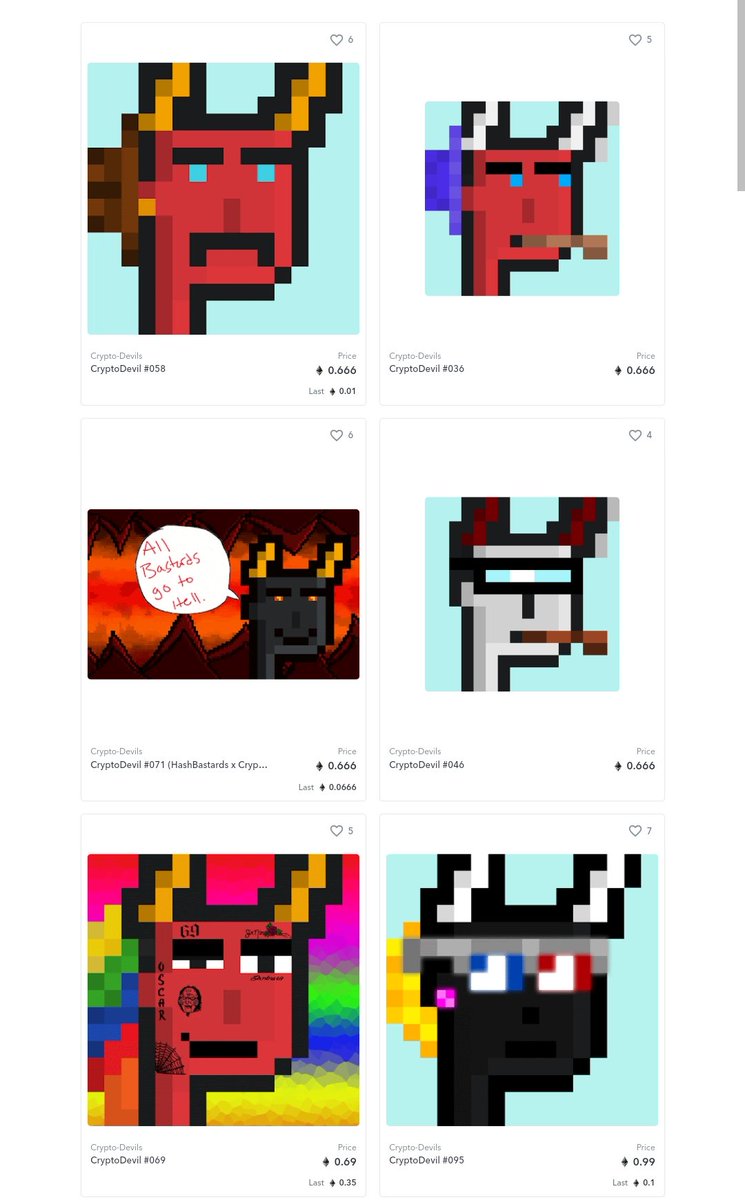 CryptoDevil6669's tweet image. Just a lil advice.

With the CryptoPunk floor being swept up. It won't be long till when Crypto Devils floor starts rising. 
Get one while you can 💜😈.

Already a 0.666 Eth Sale 👀.
And only 5 more Sales till a 1 Eth floor. Be smart Think Ahead.

Link: opensea.io/assets/cryptod…