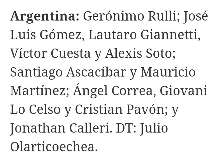 HumildeOpinio16's tweet photo. El problema no viene de ahora en lo ultimos juegos presentamos estos 11 ¿cuantos de estos chicos jugaron un mundial? Solo Pavon y algunos minutos https://t.co/TtcCc37ZPl