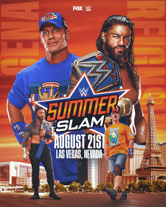 Photos Wwe And Fox Reveal New Summerslam Posters With John Cena And Roman Reigns Wrestling Inc