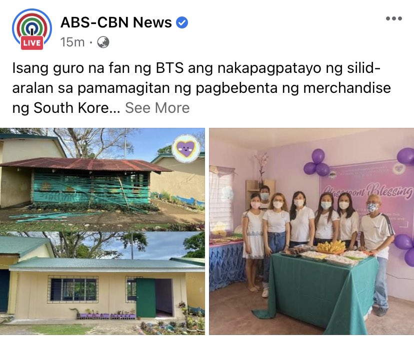 learnwitharmy's tweet photo. Thank you so much, @ABSCBNNews! The #BTSARMY purple all of you. 💜

Read the full article here: https://t.co/uifGQ5G7zT

🏫 #HelpBuildAClassroom 
🏫 #WeBuiltAClassroom https://t.co/A4L7sJxoBB
