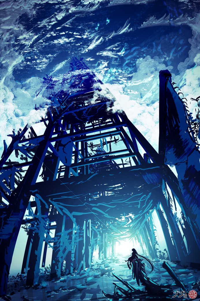 今月描いた絵を晒そう 色んな建物描いた 大体廃墟だけど ナナｓ ﾅﾅｴｽ ファンタジー系風景絵描きのイラスト