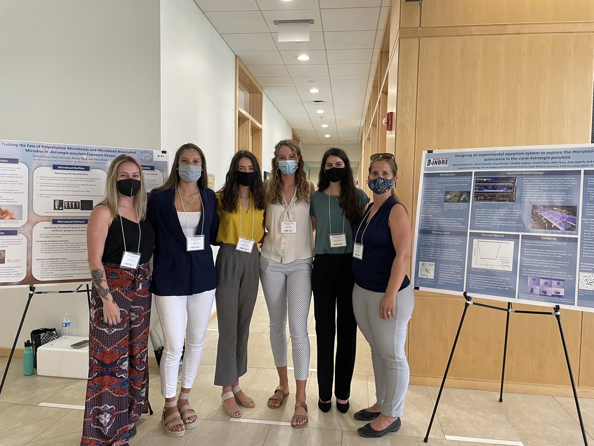 SharpKoty's tweet photo. So proud of @CasidheH @McgovernMeriel @emma_place @nikkiro75547849 all giving their first poster presentations at the RI SURF conference. And thankful for amazing lab technician @SchickleAlicia 

Thanks to @RIINBRE @RIEPSCoR for supporting these undergrad #WomenInSTEM @myrwu! https://t.co/E0tgZxUNGy