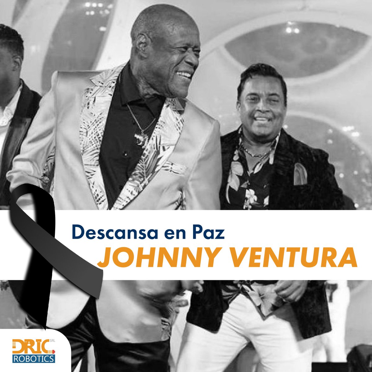 DricRobotics's tweet image. Nos unimos a los familiares y a todos los dominicanos que despedimos con profundo dolor la partida de Johnny Ventura esperando que no sea un adiós sino un hasta luego.
