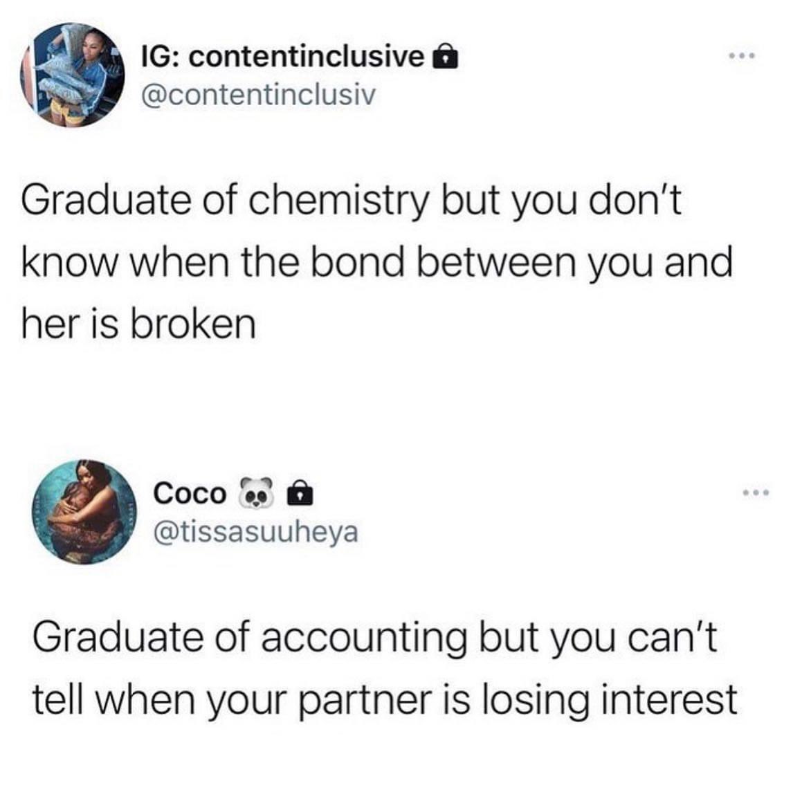 lips_pi's tweet photo. Computer science graduate but you can’t tell when you and your partner are not clicking https://t.co/gLNNGa7evk