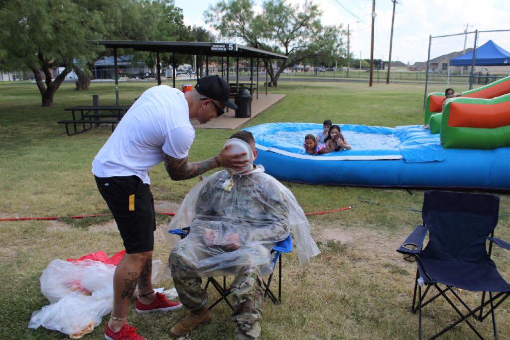 SentinelSe7en's tweet photo. PUBLIC SERVICE ANNOUNCEMENT:
When A344th invites you to their Morale/resiliency day DO NOT GO!  The very Drill Sergeants that I mentored for 18 months started a bidding war for a pie in the face!  #SFRG #Onthehunt. @SentinelSix @PhoenixBDE_6 @Raptor_6_ https://t.co/0gZu8ceGrJ