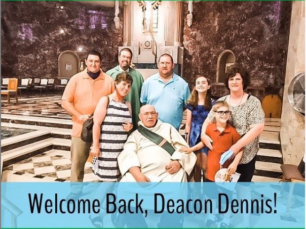 On July 24th retired Deacon Dennis J. Besida returned for a visit to STA with his family for the renewal of wedding vows of his daughter, Dawn, and his son-in-law, Chris. His first visit to STA since the pandemic began.