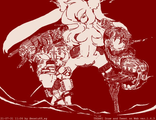 落とし損なった南方さんにCIブチ込む0.6秒前 #tegaki_dt 