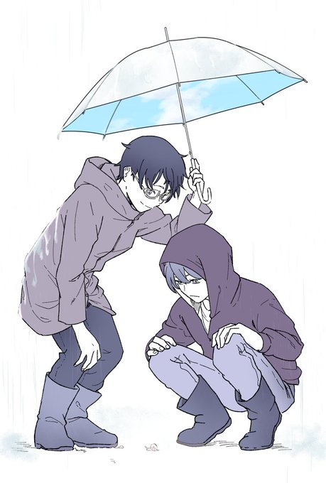 「shared umbrella」 illustration images(Latest)｜8pages