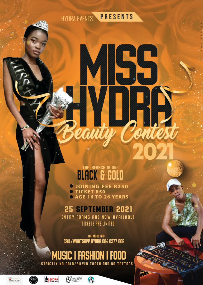 Rsa_Hydra's tweet photo. Miss Hydra Beauty Contest 2021👑
The pre-poster is finally out! 🔥
Please share so no model misses out on this one🙏🏾
Music//Fashion//Food https://t.co/D169AteqyU