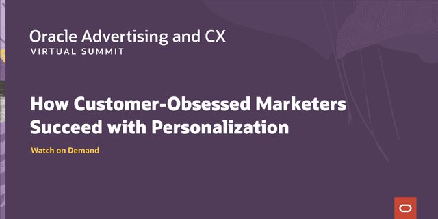 pbambridge's tweet image. ICYMI: #OracleCXSummit is now available on demand. Learn how today’s marketers use #personalization to drive growth, loyalty, and engagement. Watch here: bit.ly/3laI7jk